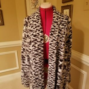 Bulky cable knit cardigan sweater